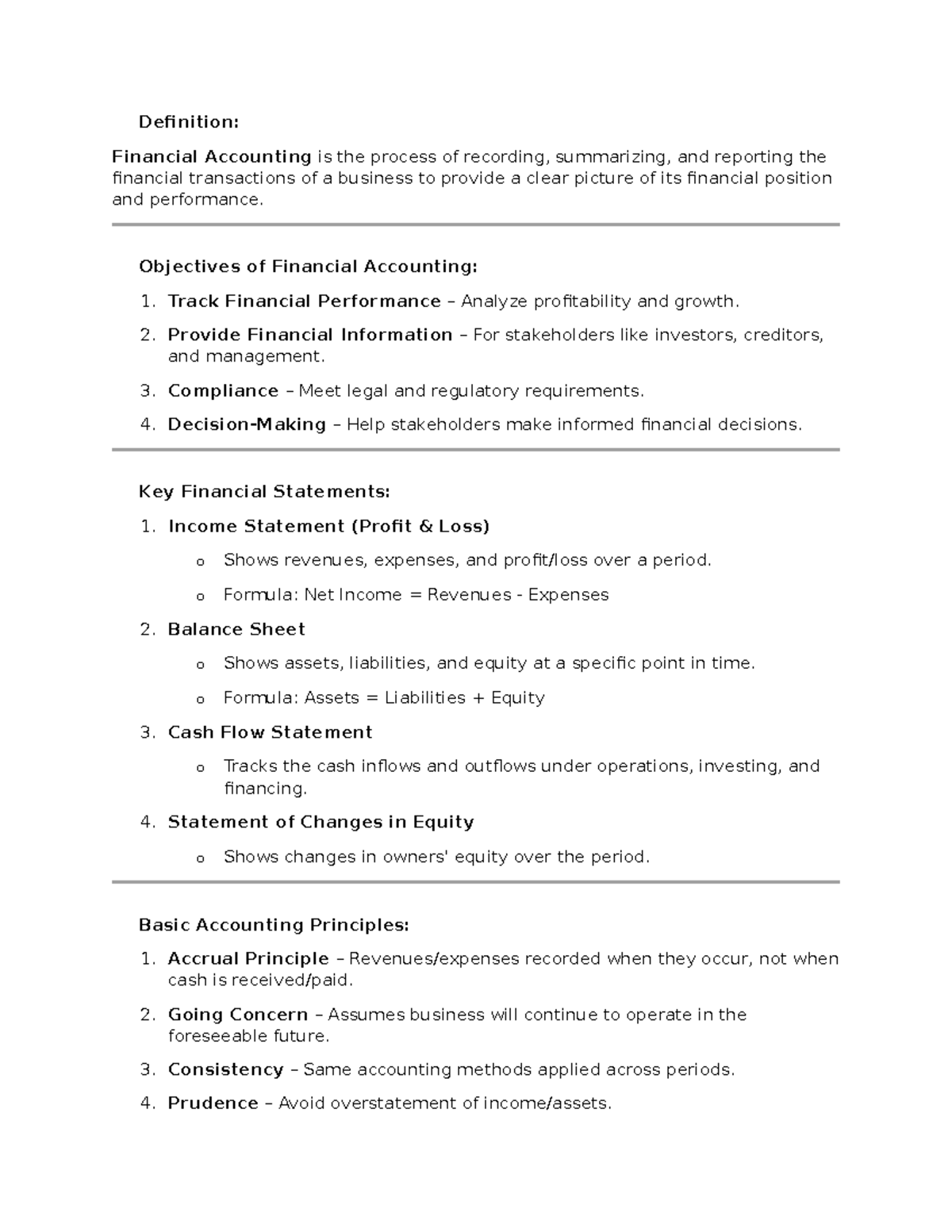 Financial Accounting 2: Key Concepts and Objectives Explained - Studocu