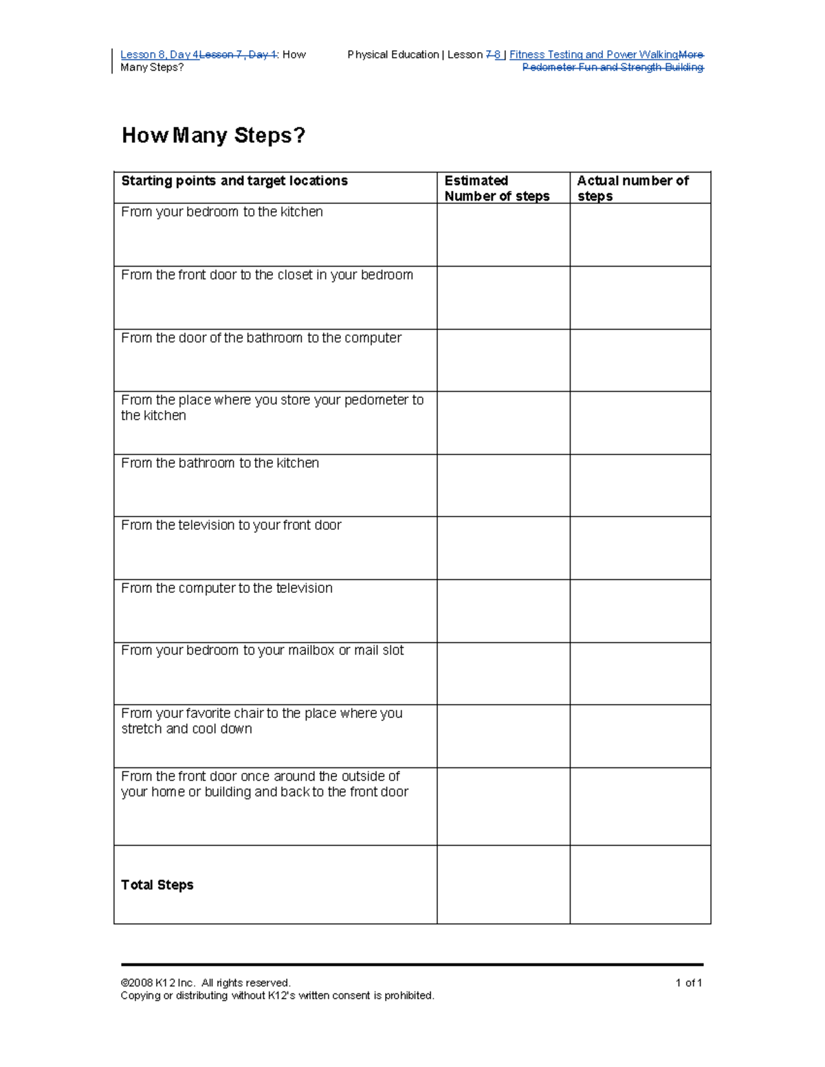 How Many Steps 2 - english - Lesson 8, Day 4Lesson 7, Day 1: How Many ...