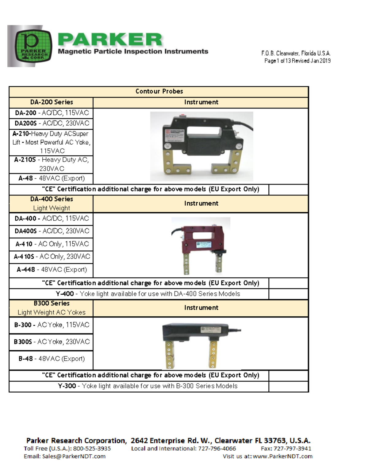 Parker Equipment Catalog 2025: Contour Probes & Accessories - Studocu