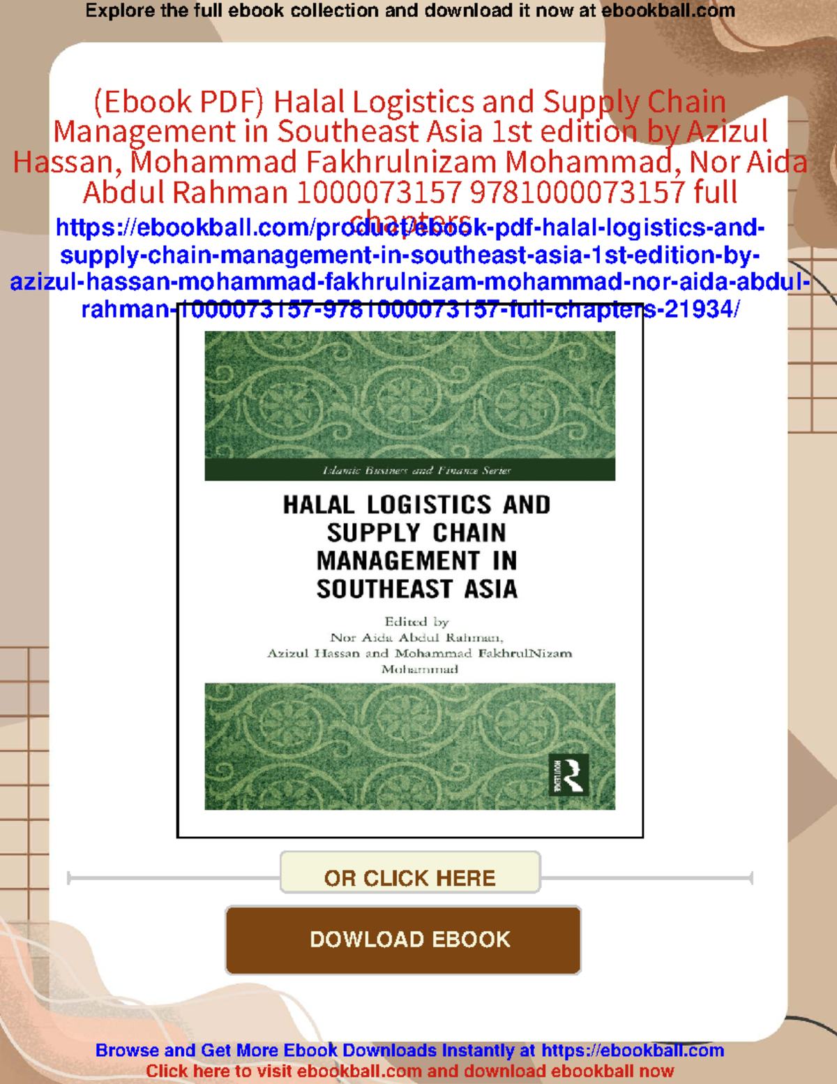 Halal logistics and supply chain management in Southeast Asia (Ebook ...
