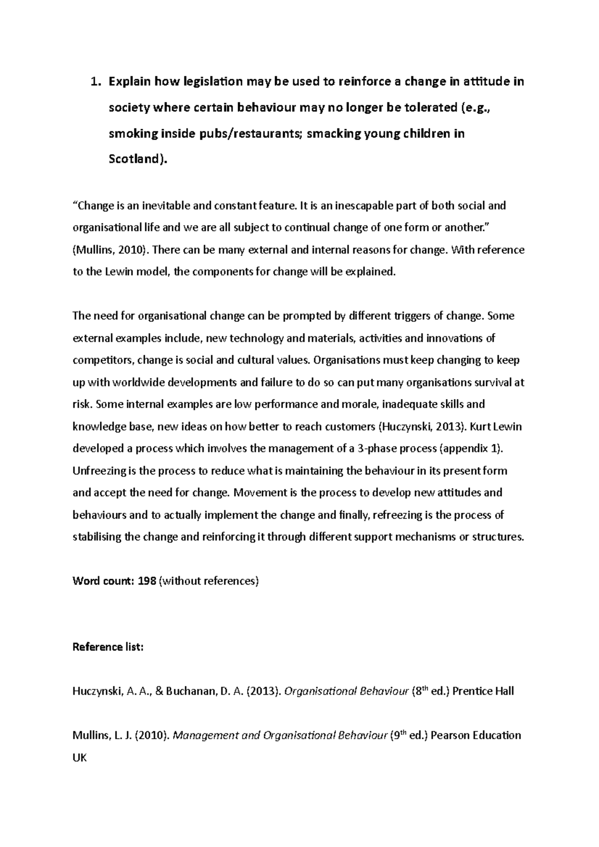 Using Legislation to Drive Societal Attitude Change on Behaviours - Studocu