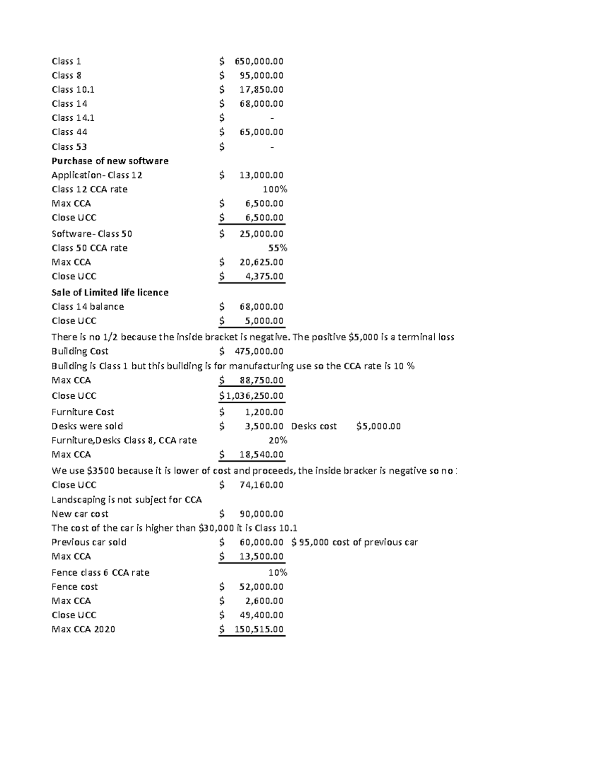 Calculating Taxable Income and CCA for AP 6-9 Assignment - Studocu