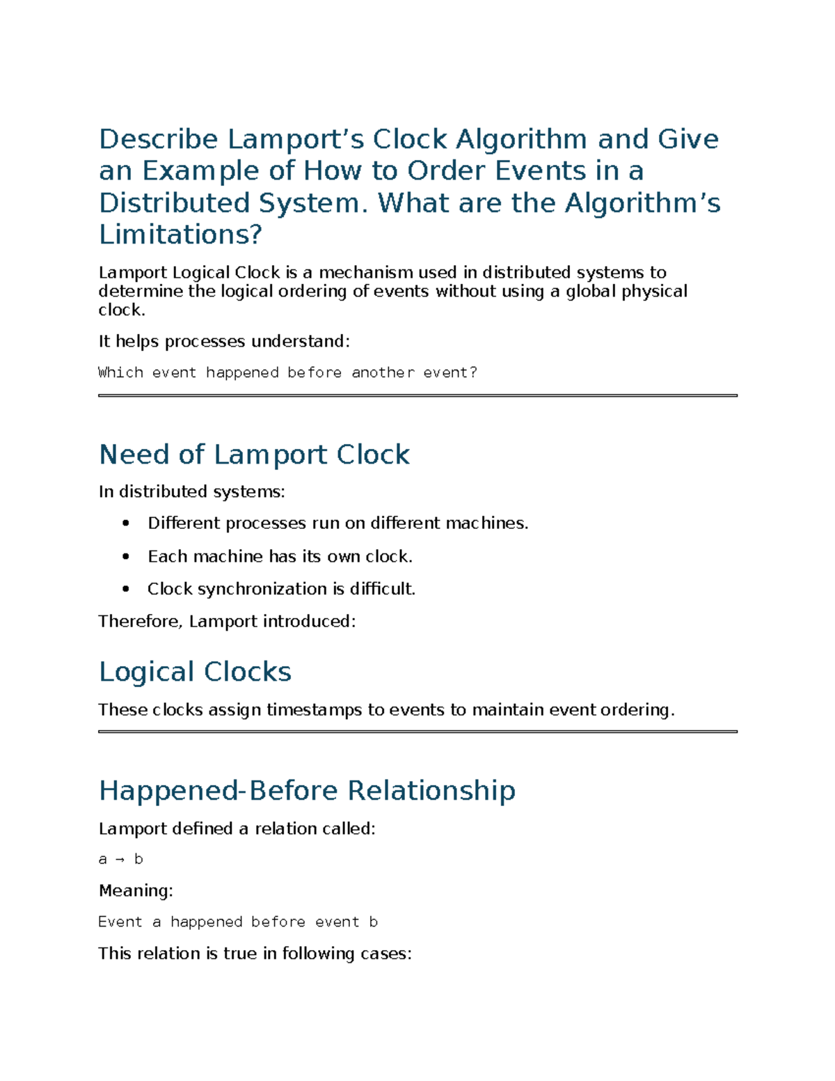 Understanding Lamport Logical Clock Algorithm in Distributed Systems ...