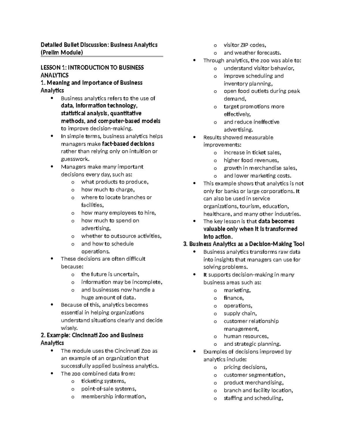 ELE 1 Business Analytics: Lesson 1 - Introduction to Business Analytics ...