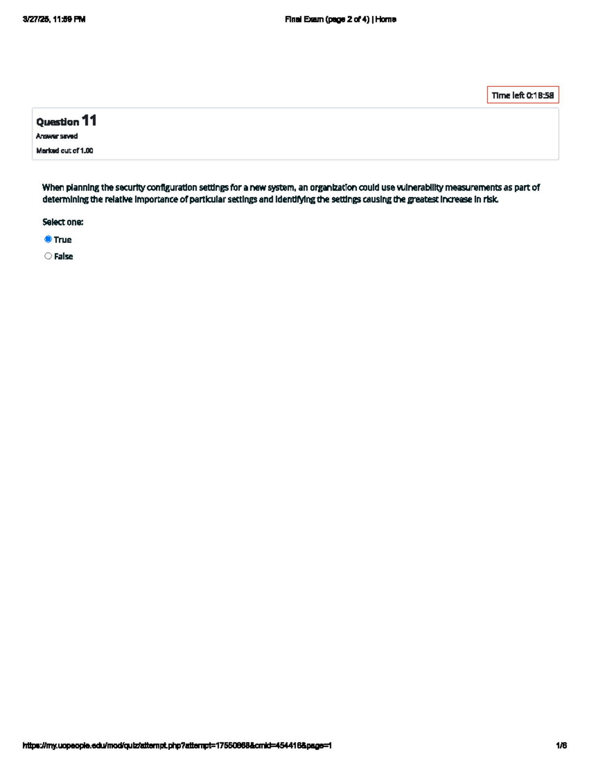 Final Exam 2 - Security Configurations & Risk Analysis Questions - Studocu