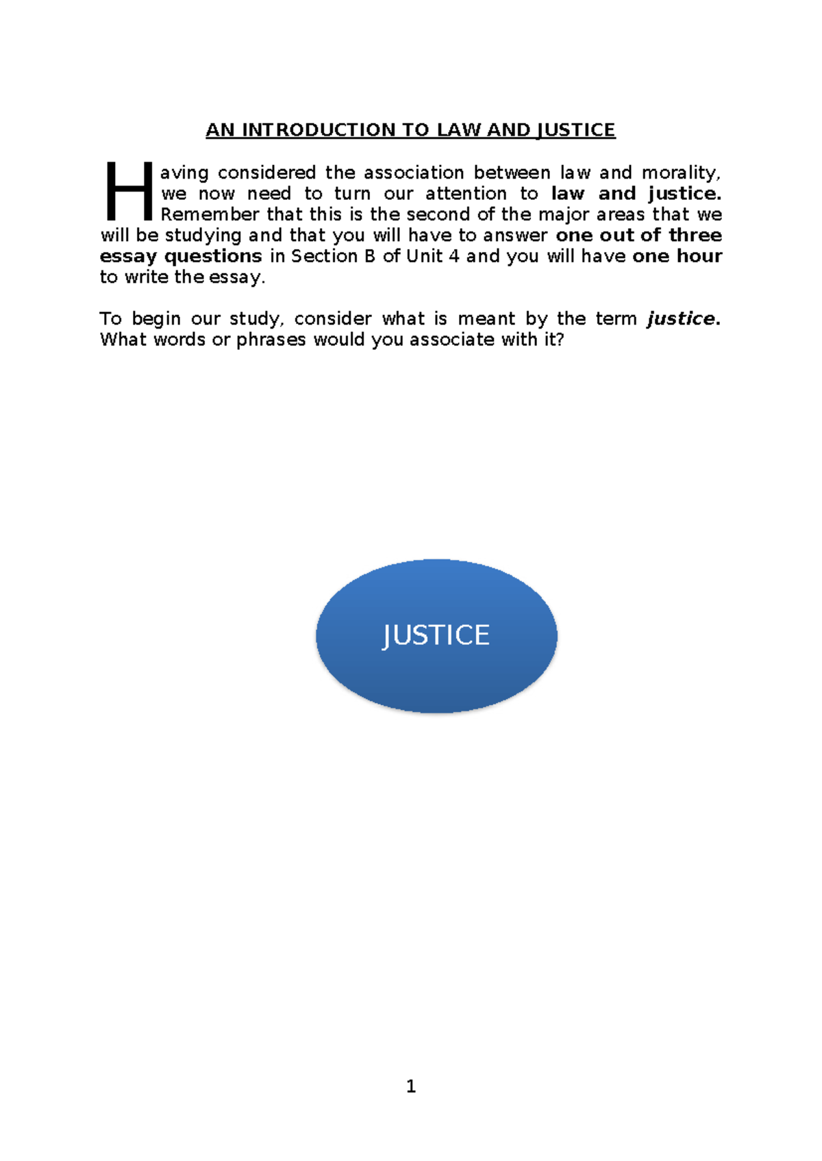 Introduction to Law and Justice HW: Exploring Justice Concepts - Studocu