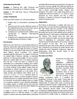 MOD 1 PPT ethics and self - Understanding the Self - TUP - Studocu