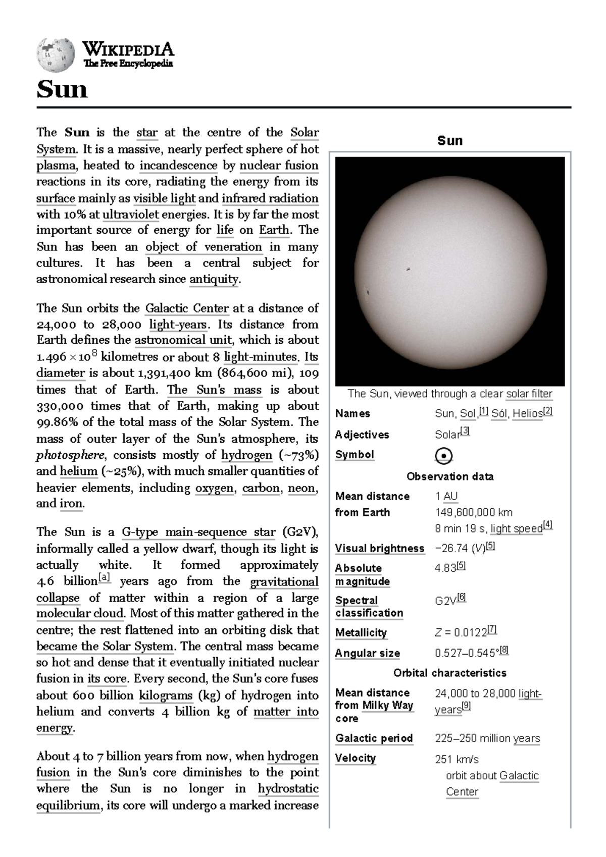 Sun: An In-Depth Study of Our Solar System's Star - Studocu