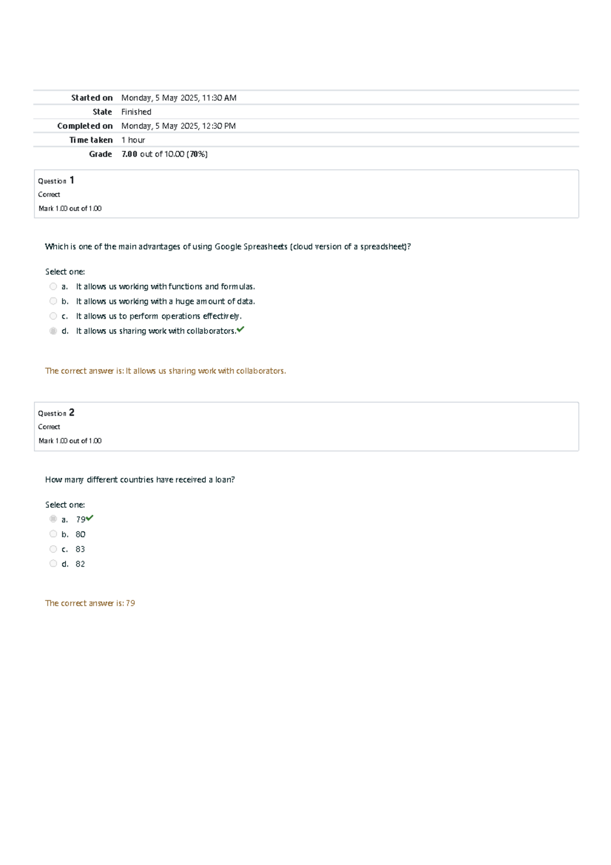 Training QUIZ Review for Course Code: 101 - May 2025 - Studocu