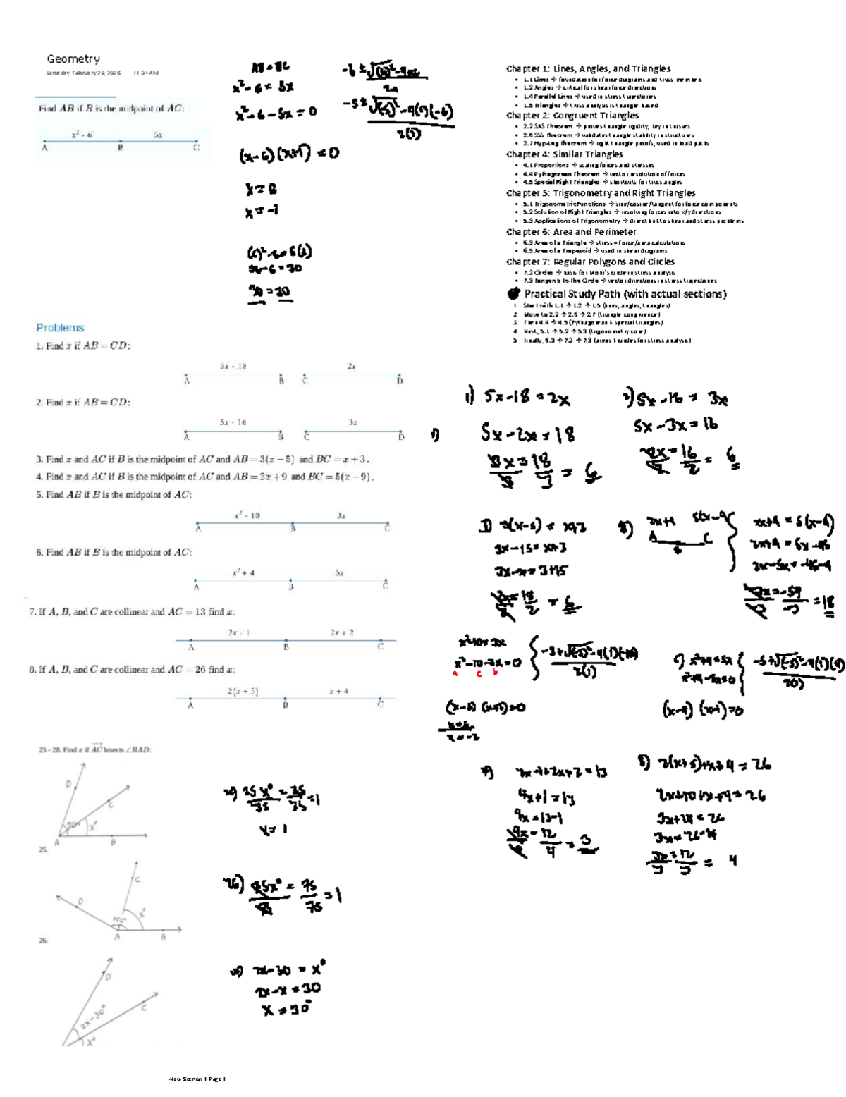 Geometry 101: Chapter Notes on Lines, Angles, and Triangles - Studocu