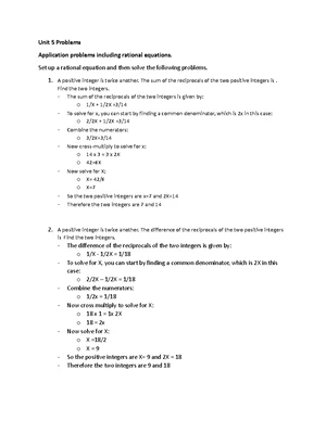 Unit 7 Quadratic Application Problems 2020 (2) - Studocu