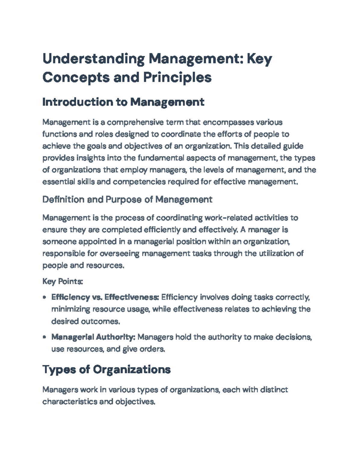 Understanding Management: Key Concepts and Principles Guide ...