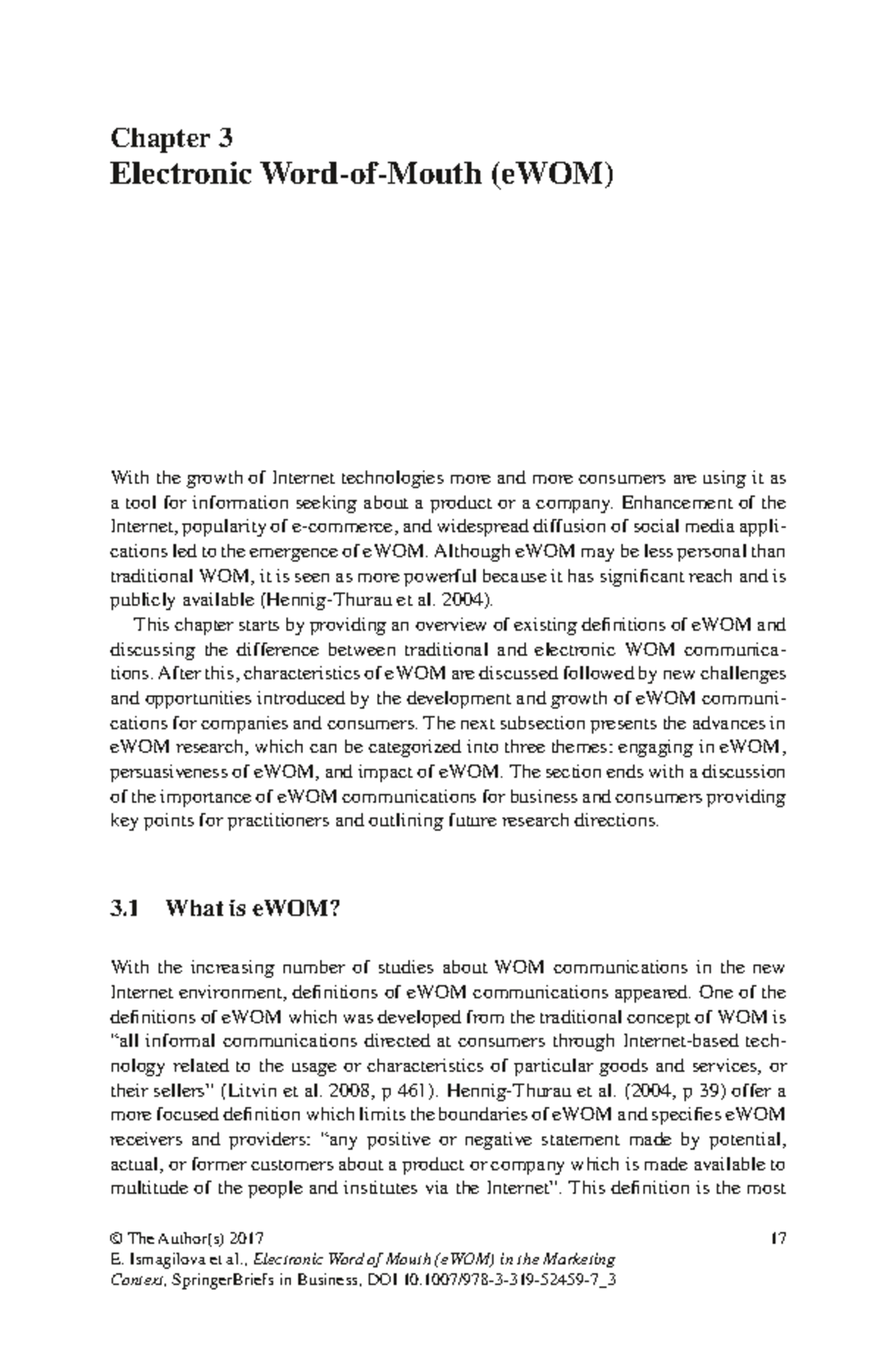 Chapter 3: Electronic Word-of-Mouth (eWOM) Insights and Implications ...