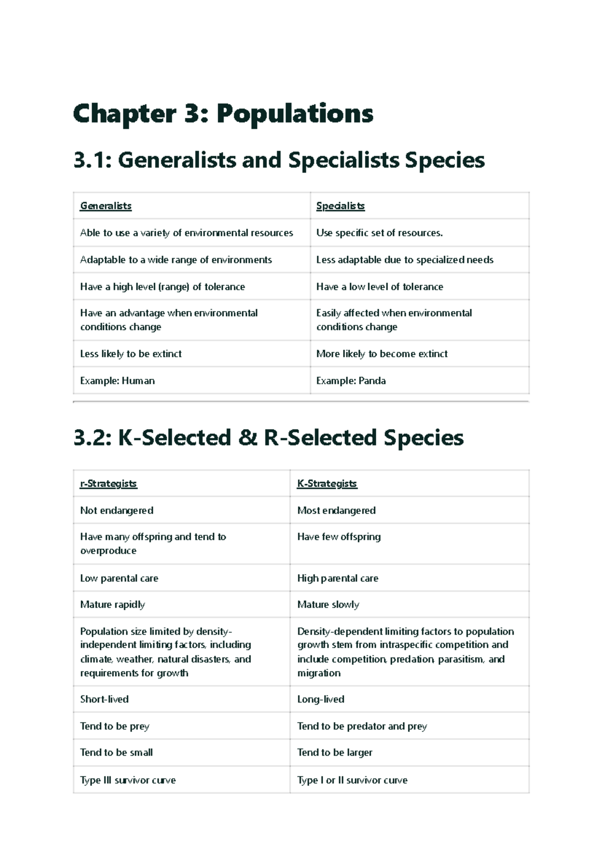 Impacts of Population Growth on Biodiversity and Resources - Chapter 3 ...