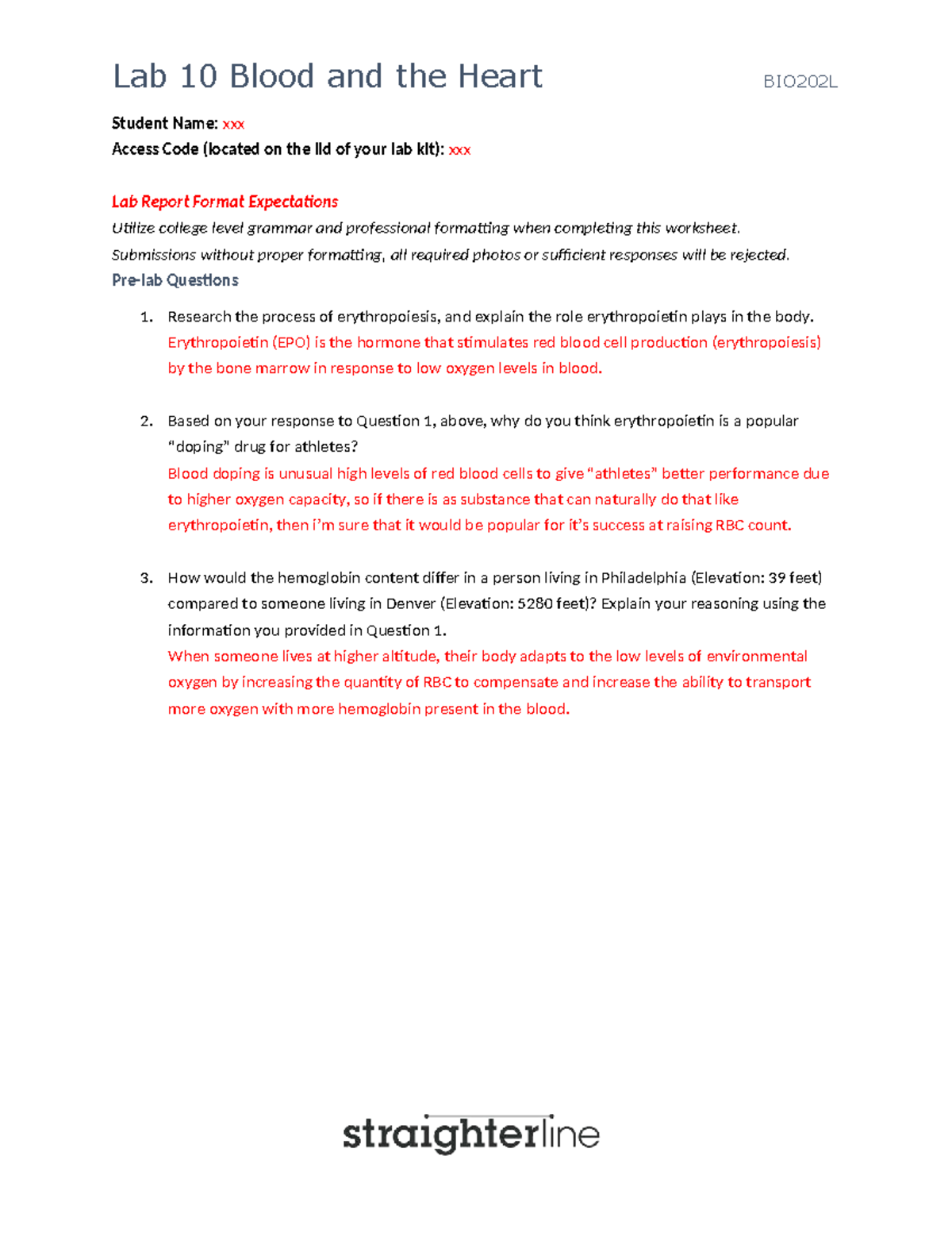 Lab 10: Blood and the Heart - BIO202L Comprehensive Report - Studocu