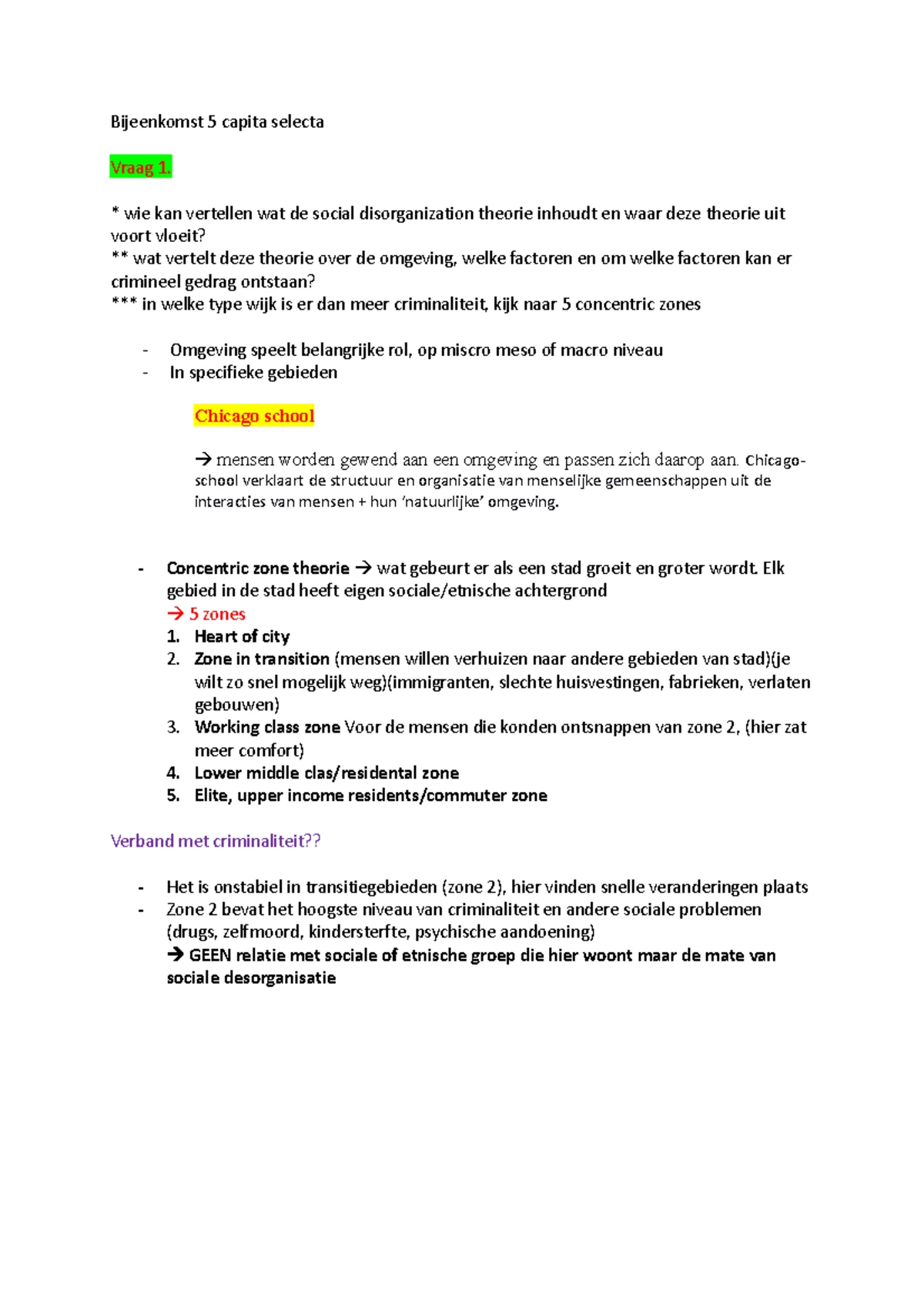 Capita Selecta Criminologie - Samenvattingen Hoofdstuk 2: Wat is Misdaad? -  Studeersnel