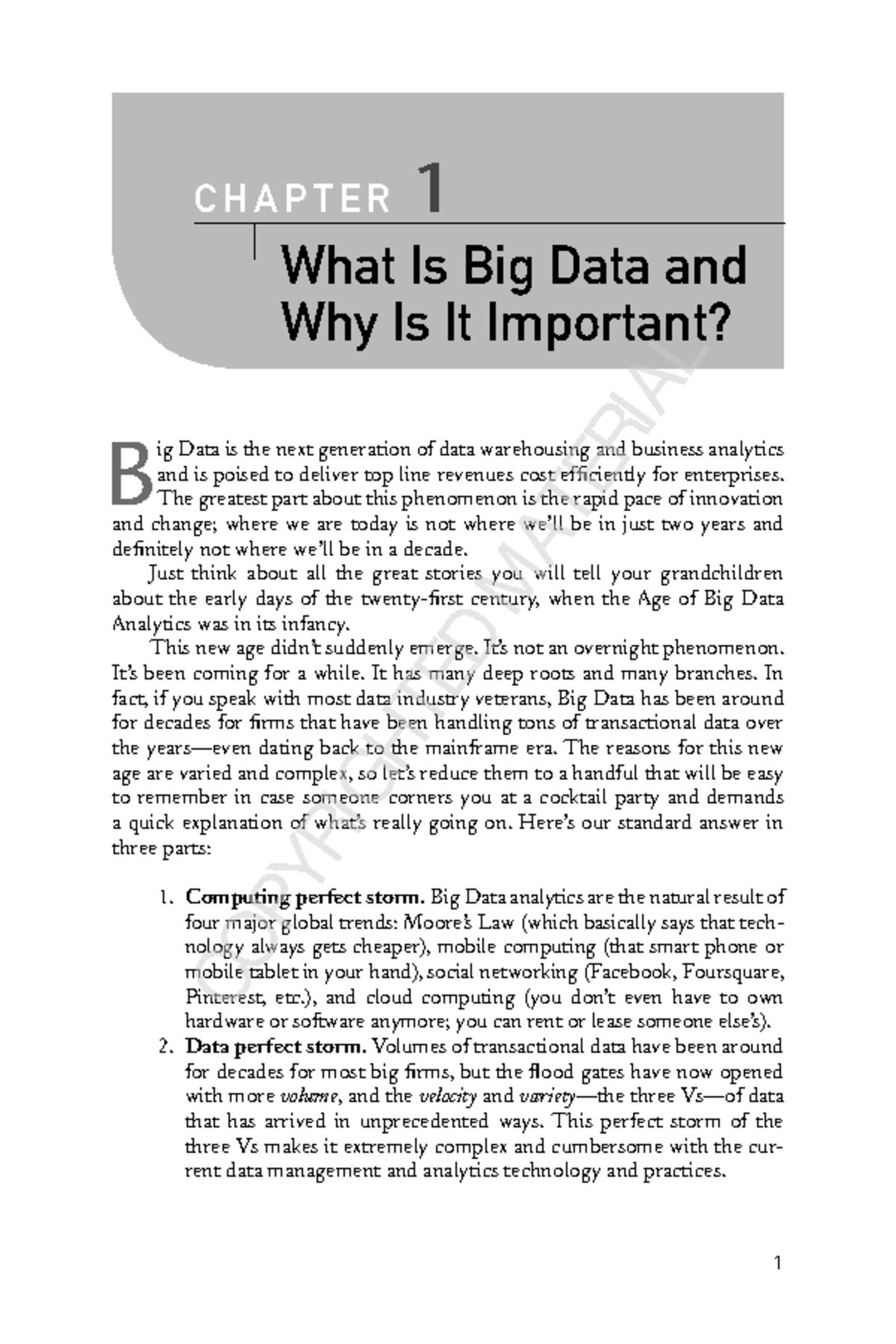 What is Big Data and why is it important - 1 C H A P T E R 1 What Is ...