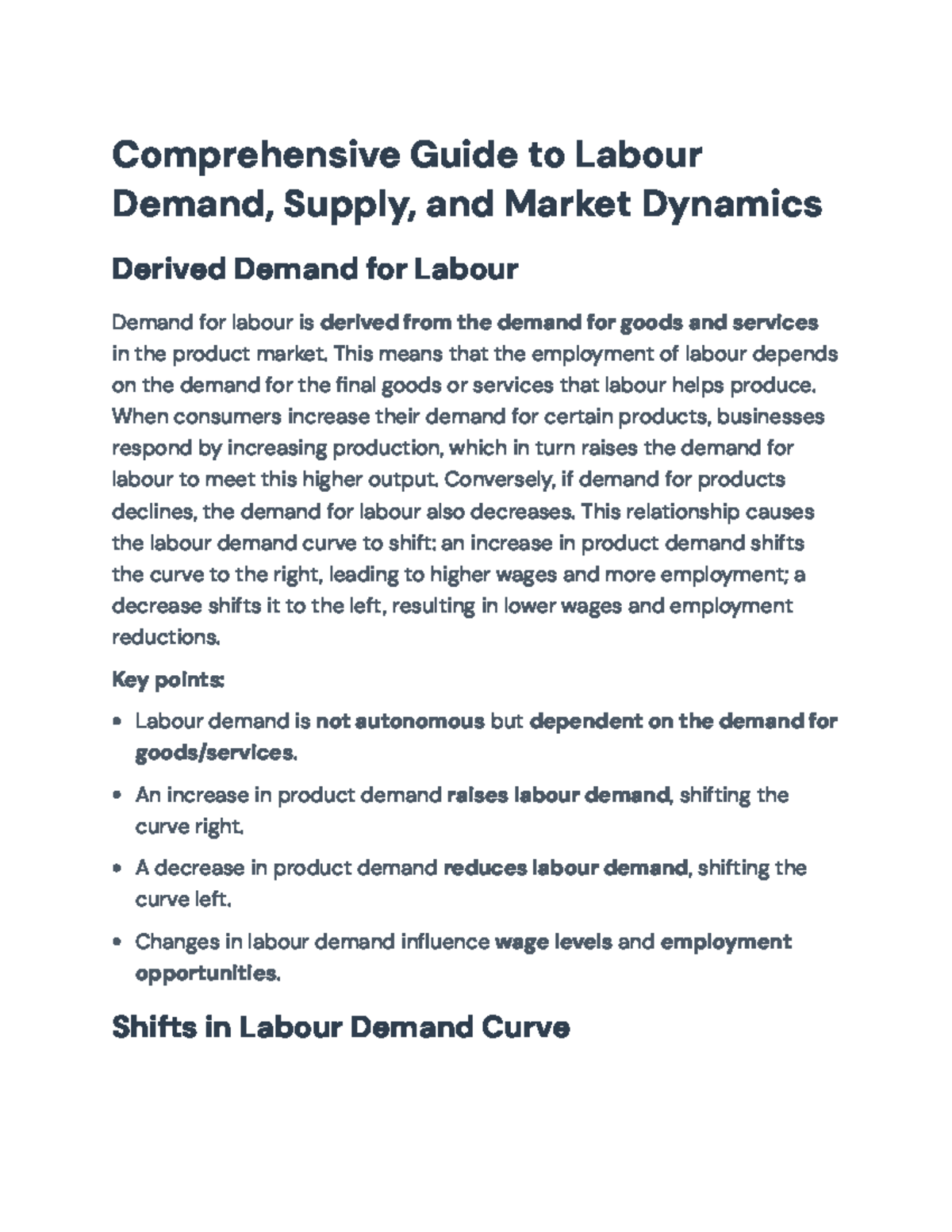 Comprehensive Guide to Labour Demand & Supply Dynamics (ECO 101) - Studocu
