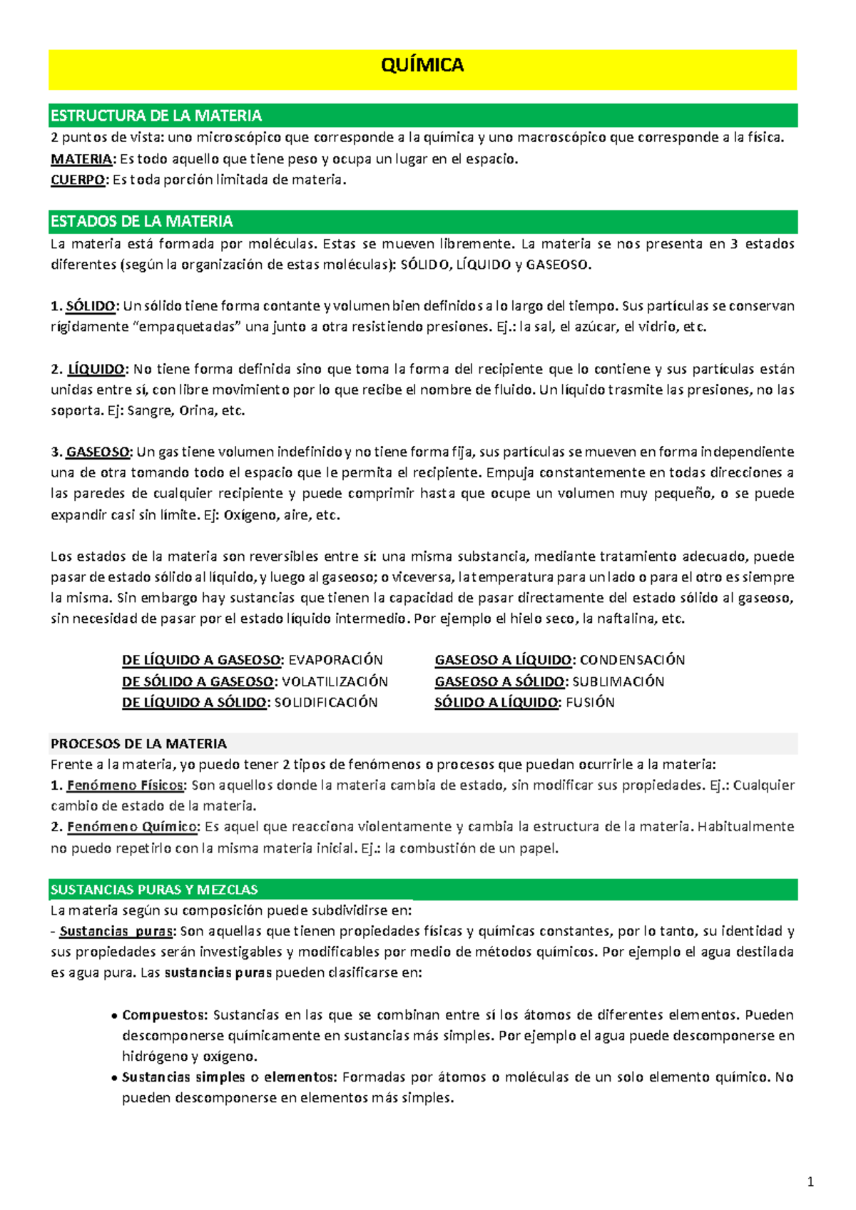 Resumen Final de Química Biológica 2022: Estructura y Estados de la Materia - Document Preview