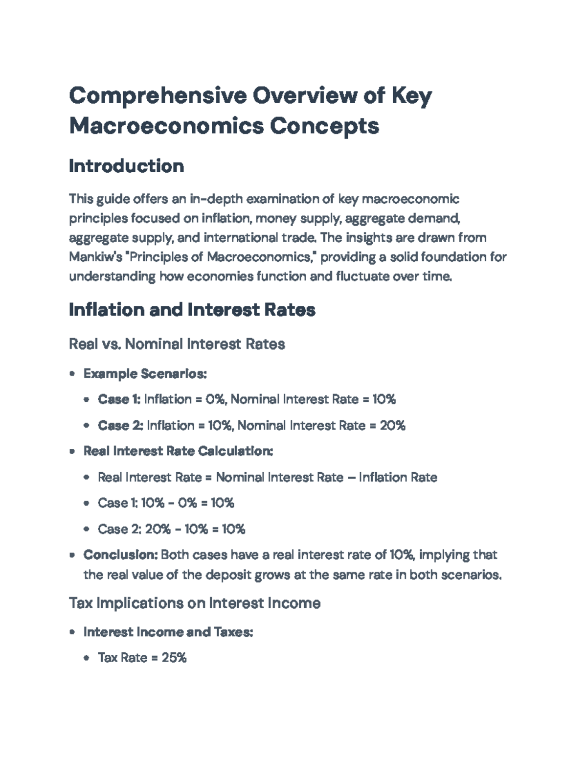 Comprehensive Guide to Key Macroeconomic Concepts - EC101 Notes ...