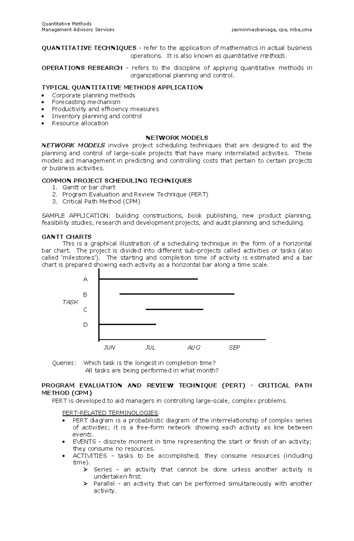 12-Quantitative Techniques for Management Advisory Services - Studocu