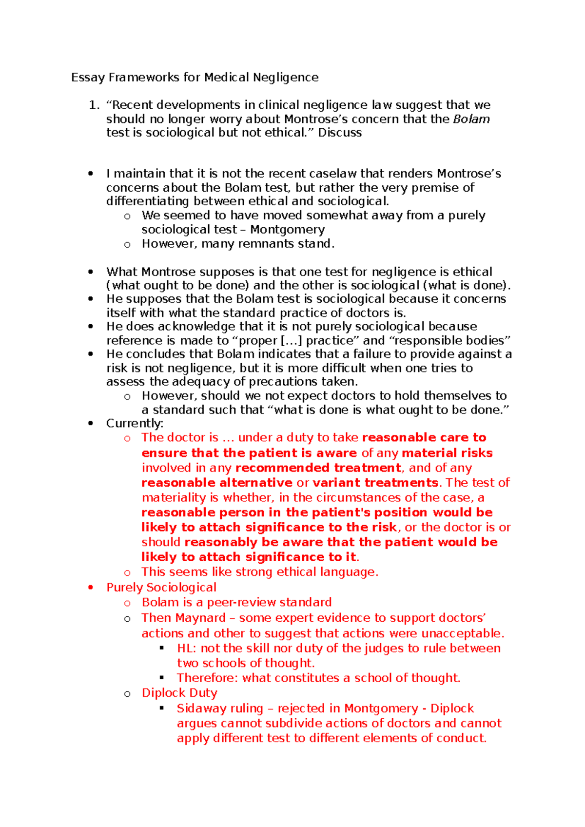 Medical Negligence: Analyzing Bolam's Ethical vs. Sociological Test ...