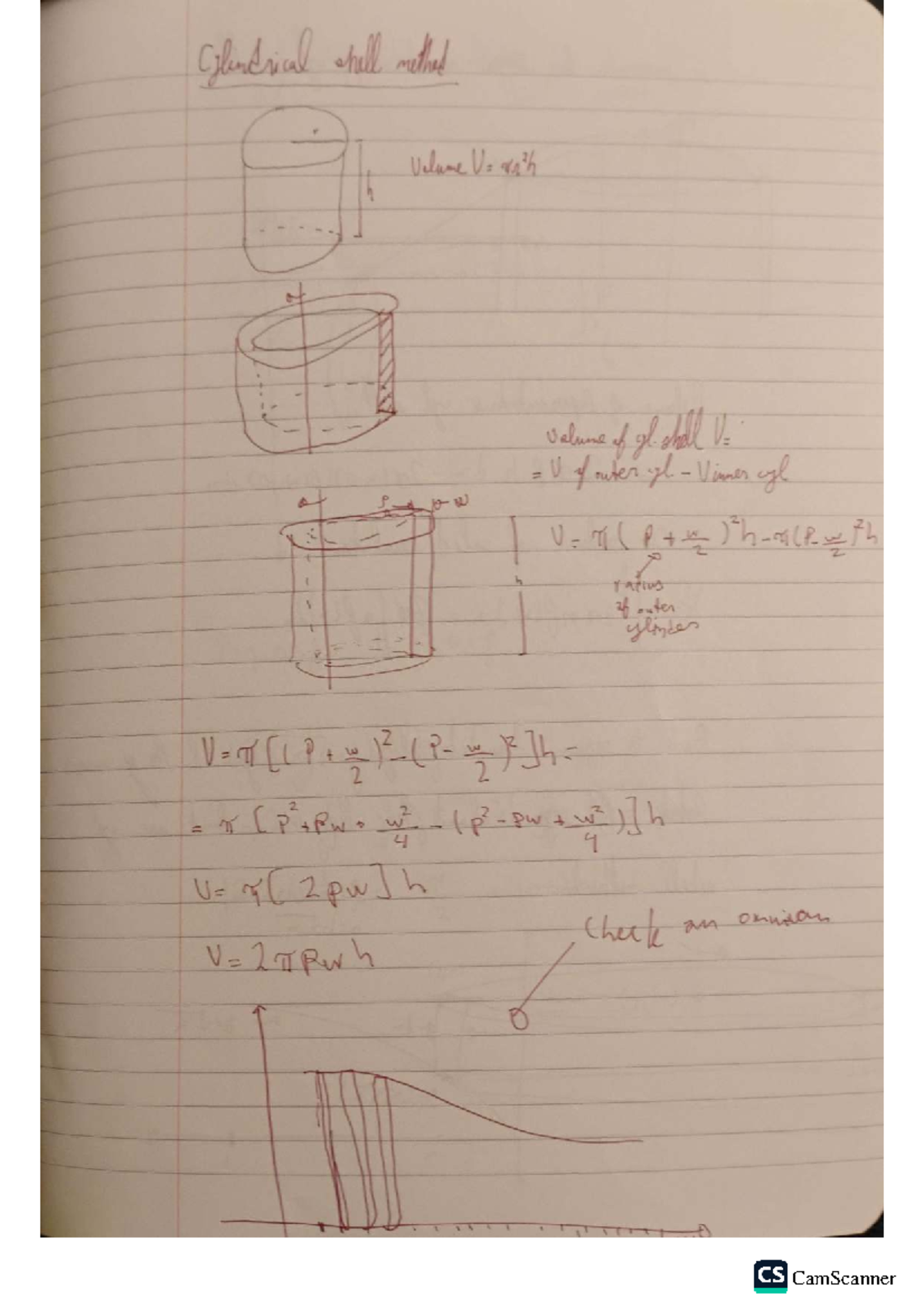 Cylindrical Shell Method: Volume Calculations and Ratios - Studocu