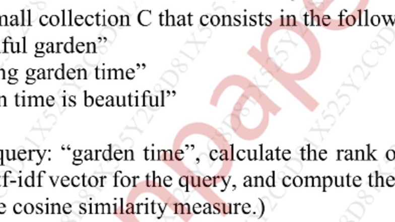 Vector Space Model & Cosine Similarity for Query Ranking SY206 - Studocu