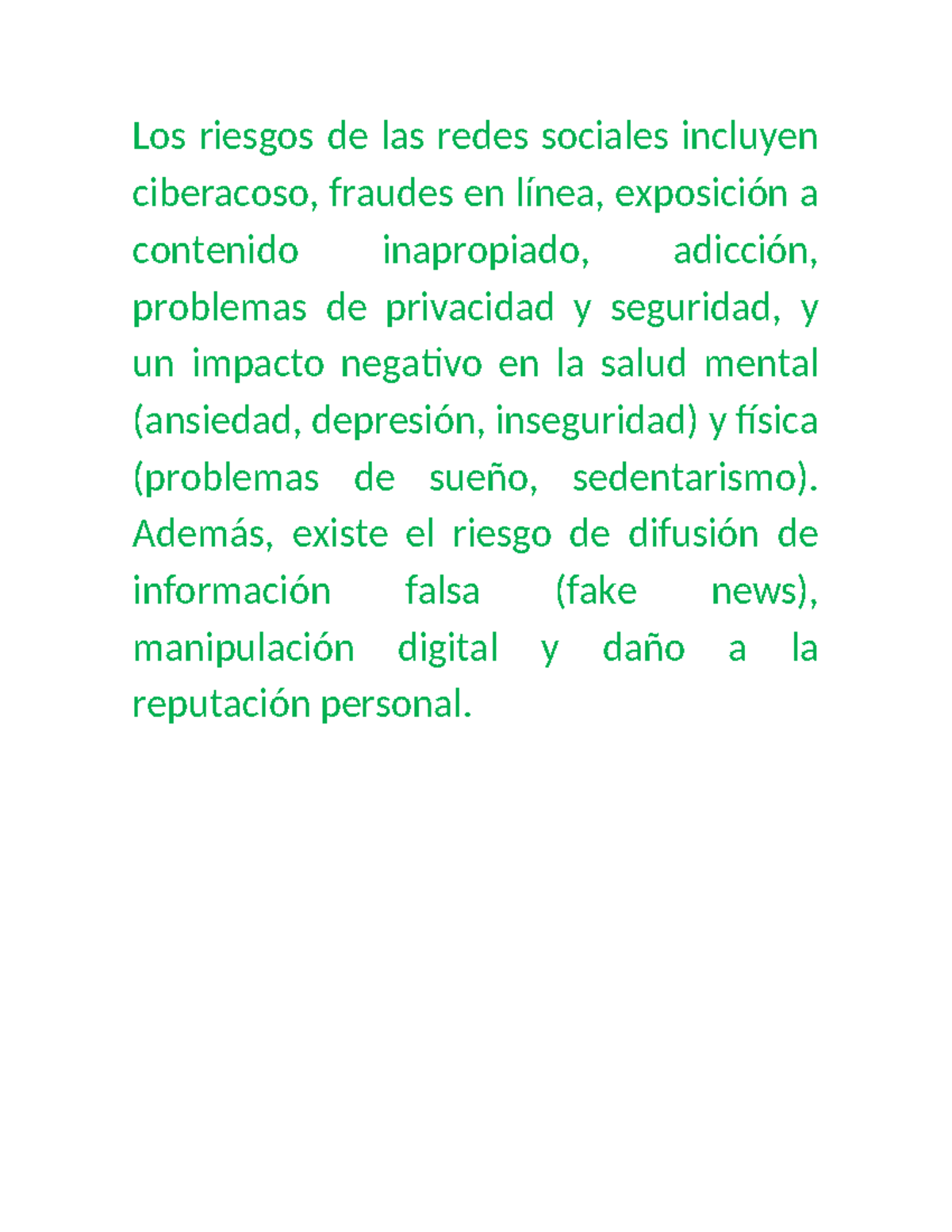 Redes sociales - fdff - Los riesgos de las redes sociales incluyen ...
