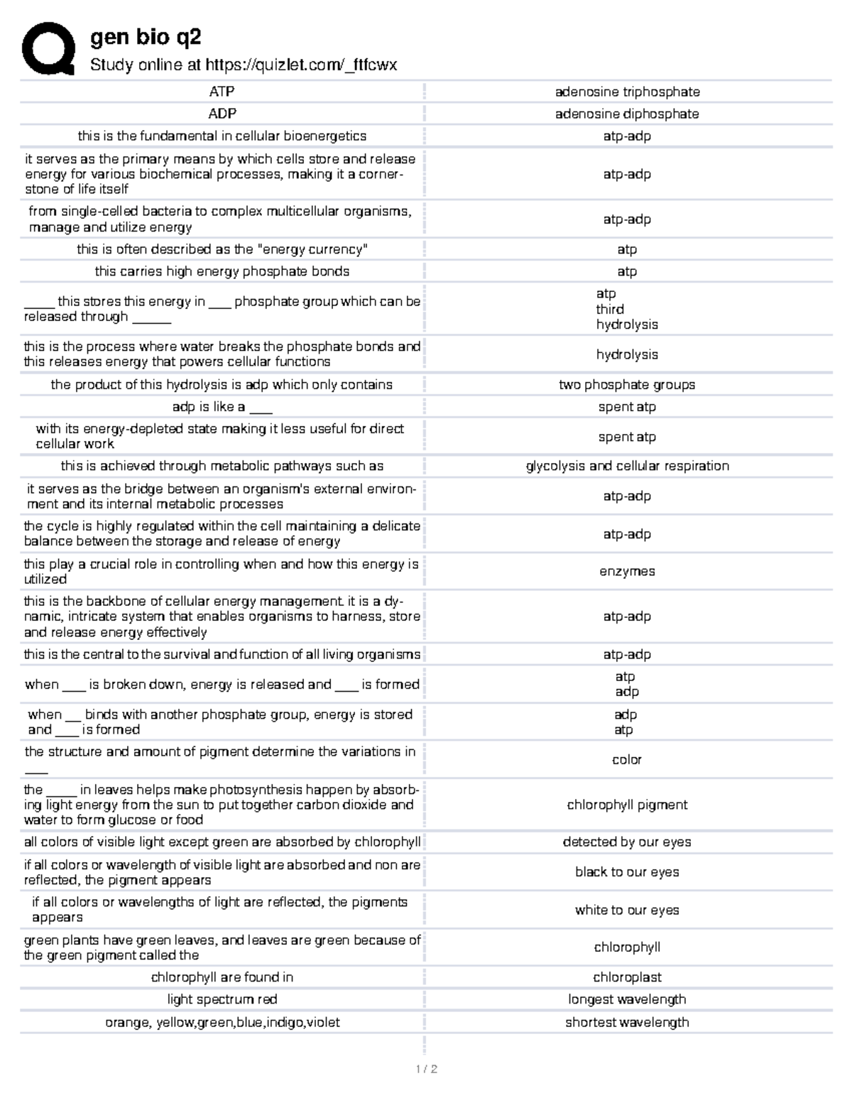 Gen bio q2 part 1 - notes about gen bio - gen bio q Study online at ...