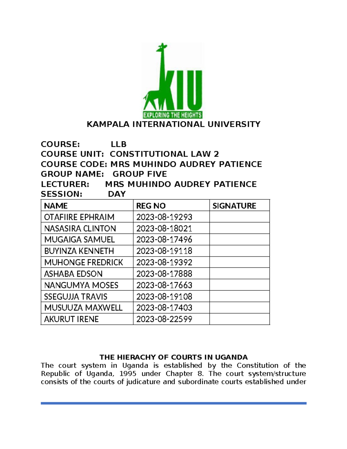 Hierarchy of Courts in Uganda: Structure & Functions Detailed (LLB MRS ...