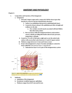 Chapter 1 - NOTES - ANATOMY AND PHYSIOLOGY Chapter 1: I. Anatomy a. The ...
