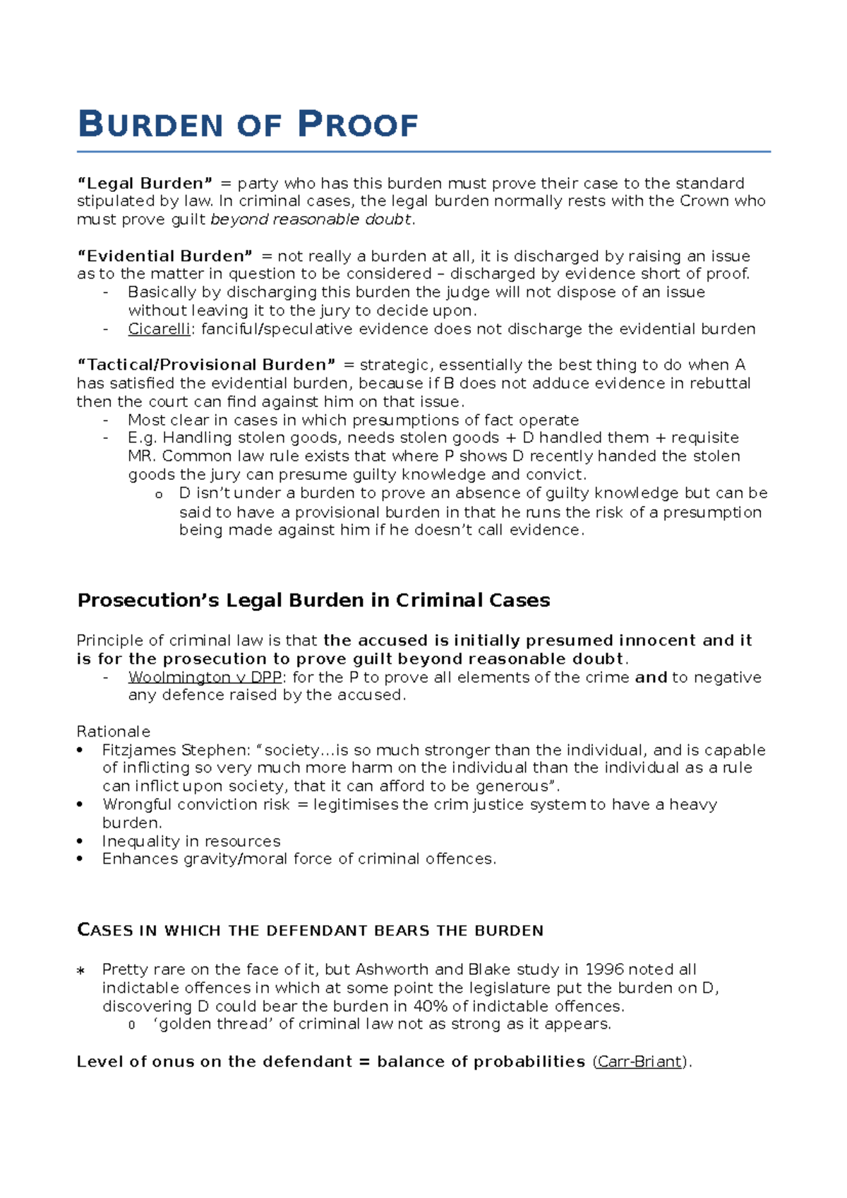 Understanding the Burden of Proof in Criminal Law: Key Concepts and ...