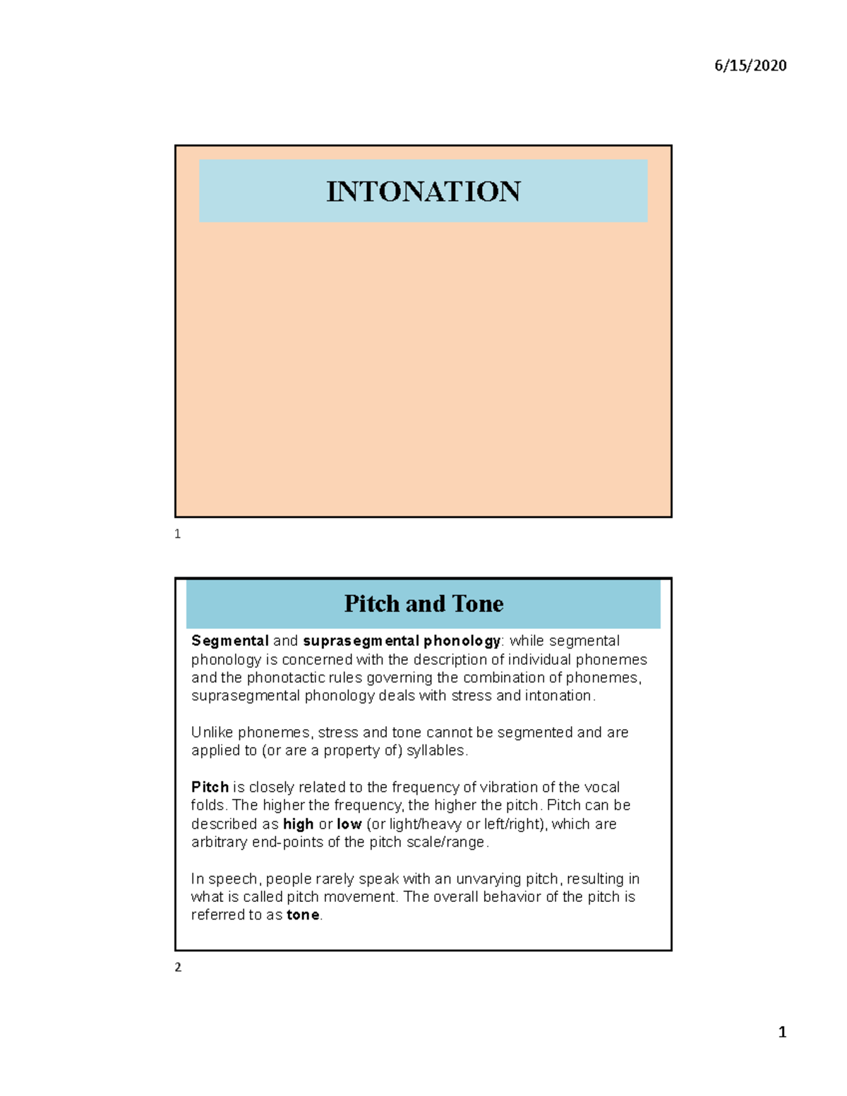 Phonetics 07: Intonation - Pitch, Tone, and Suprasegmental Phonology ...