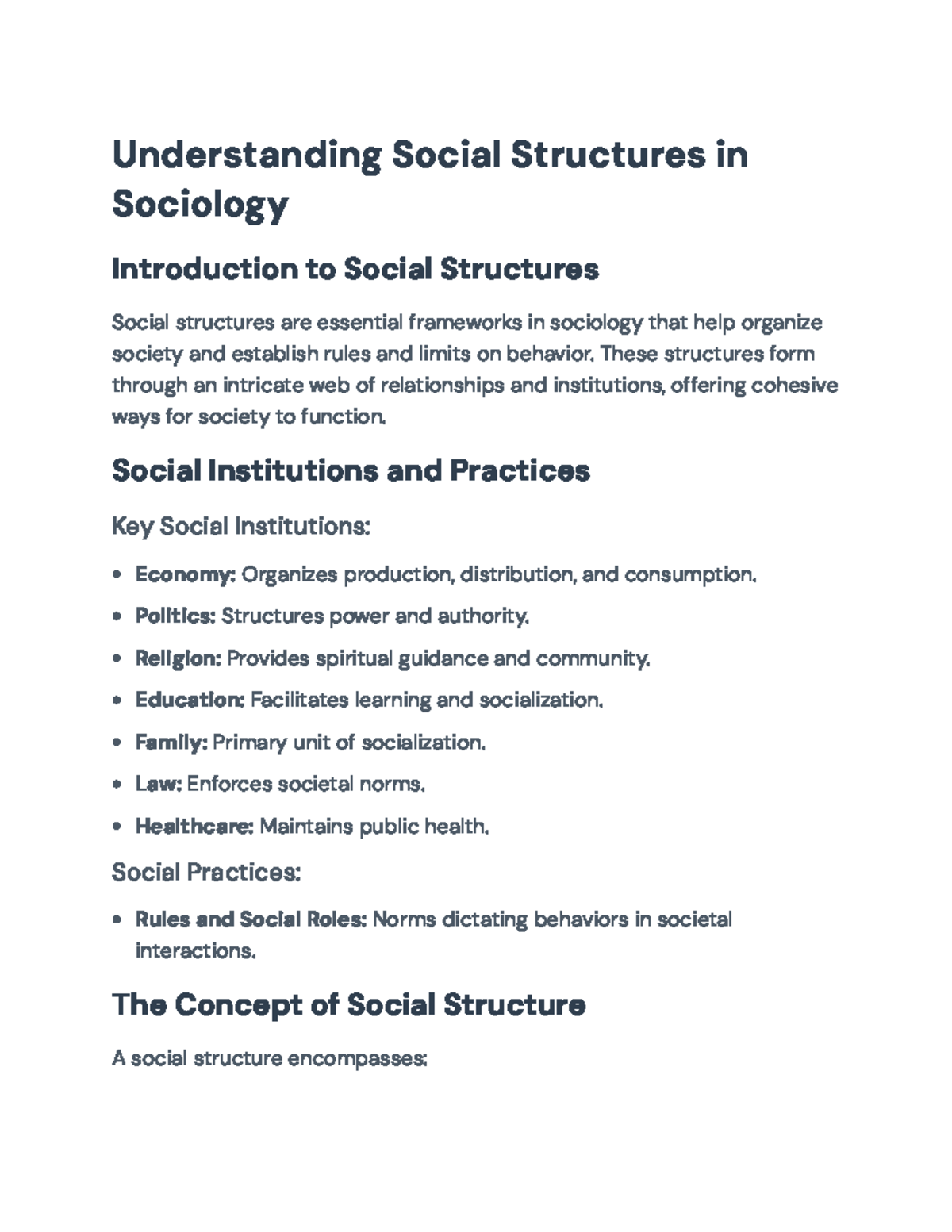 Understanding Social Structures: Key Concepts in Sociology 101 ...