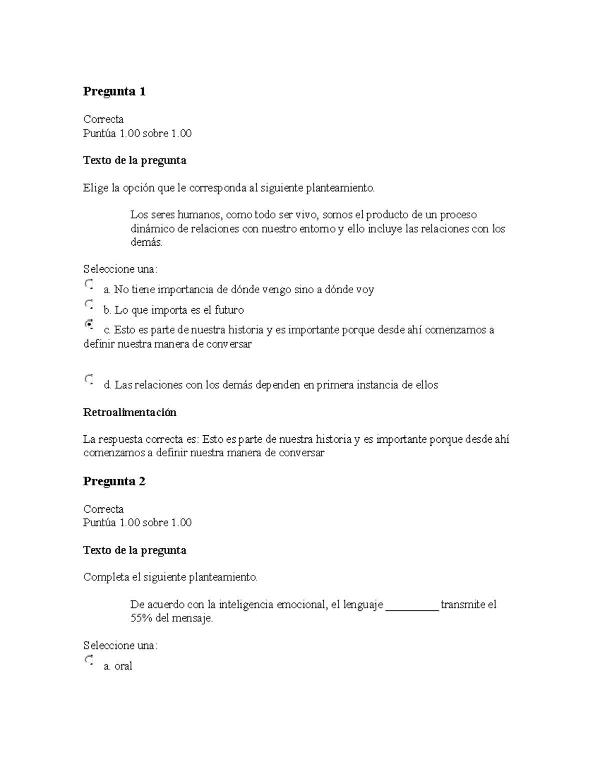 Examen 1 - La comunicación humana (Taller de comunicación efectiva ...
