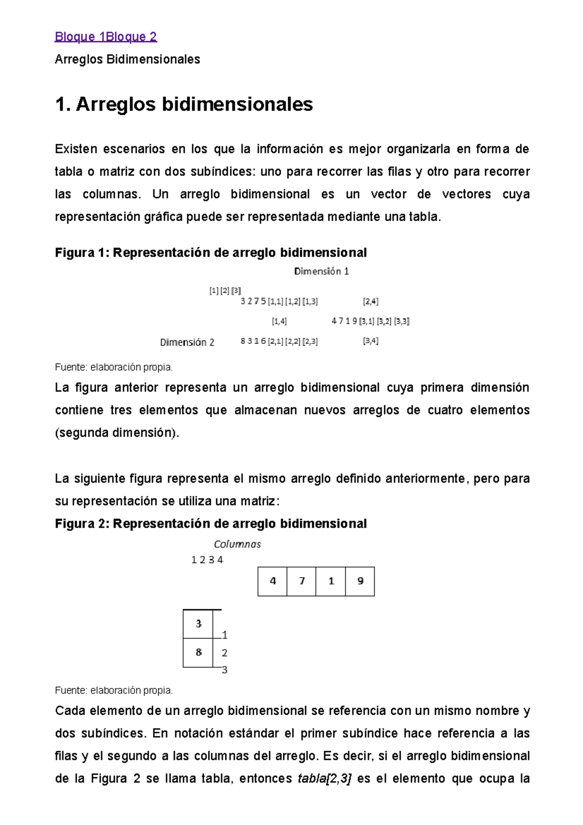 Arreglos Bidimensionales: Conceptos y Algoritmos (M3-L2) - Studocu