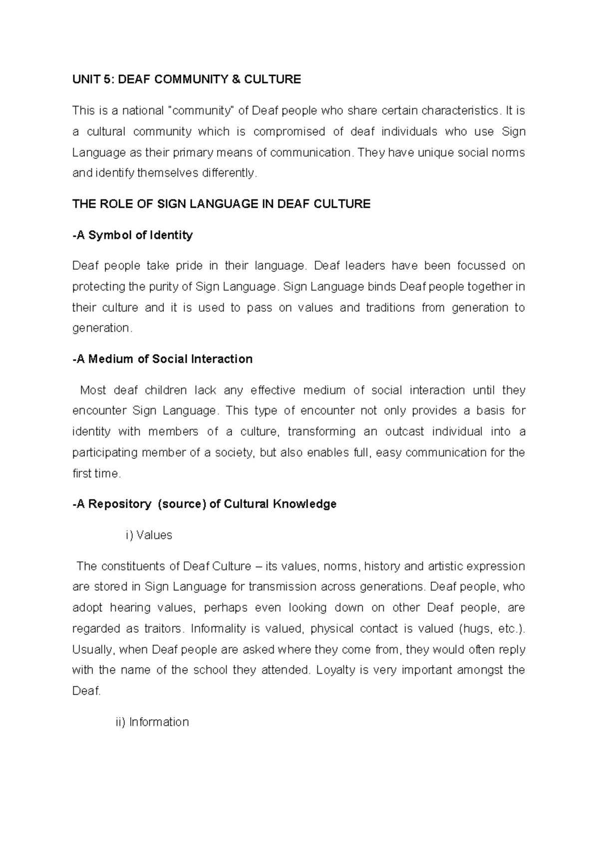 SW 4313 - Practicals in Social Work: Language & Communication Signs ...