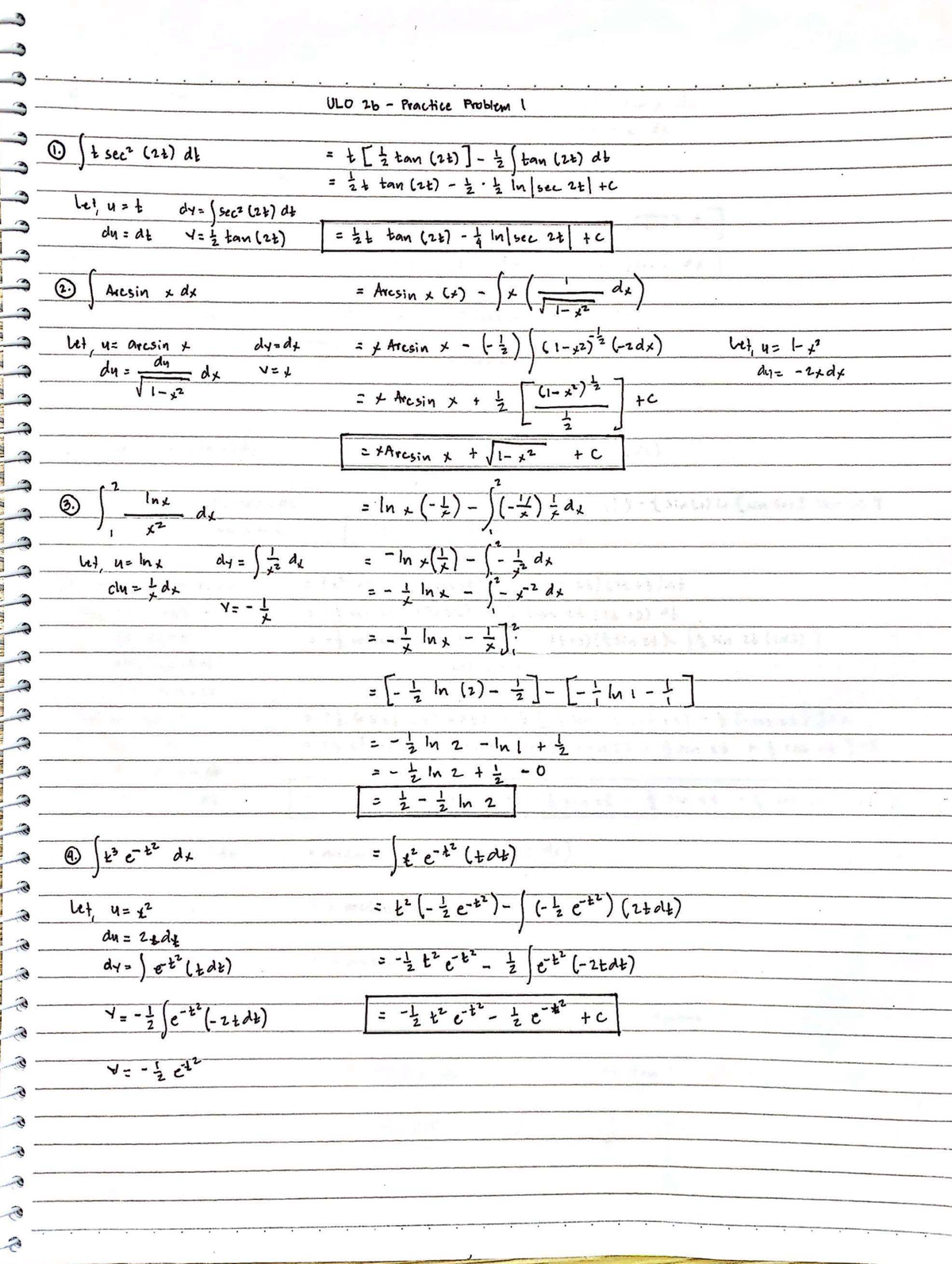 ULO2b - Calculus Practice Problem Set 1 - Studocu