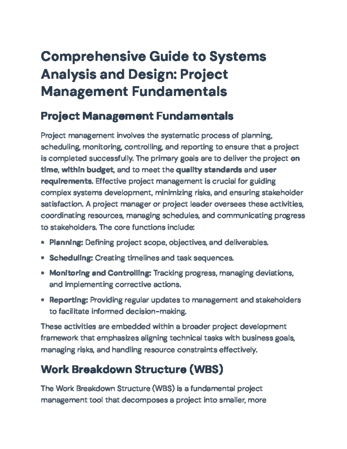 Comprehensive Guide to Project Management Fundamentals (PM-101) - Studocu