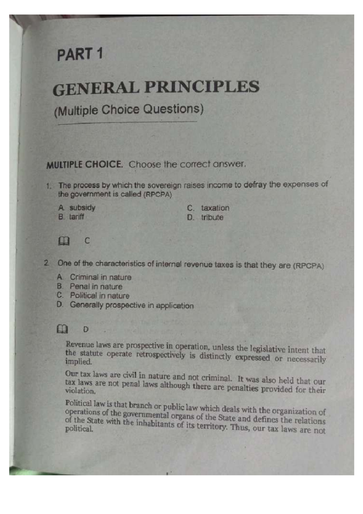 Chapter 1: General Principles (RPCPA) - Multiple Choice Questions - Studocu