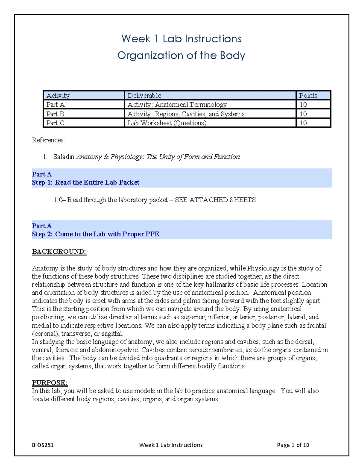 BIO 251: A&P I - Week 2 Lab 2 Report on Chemistry Basics - Studocu