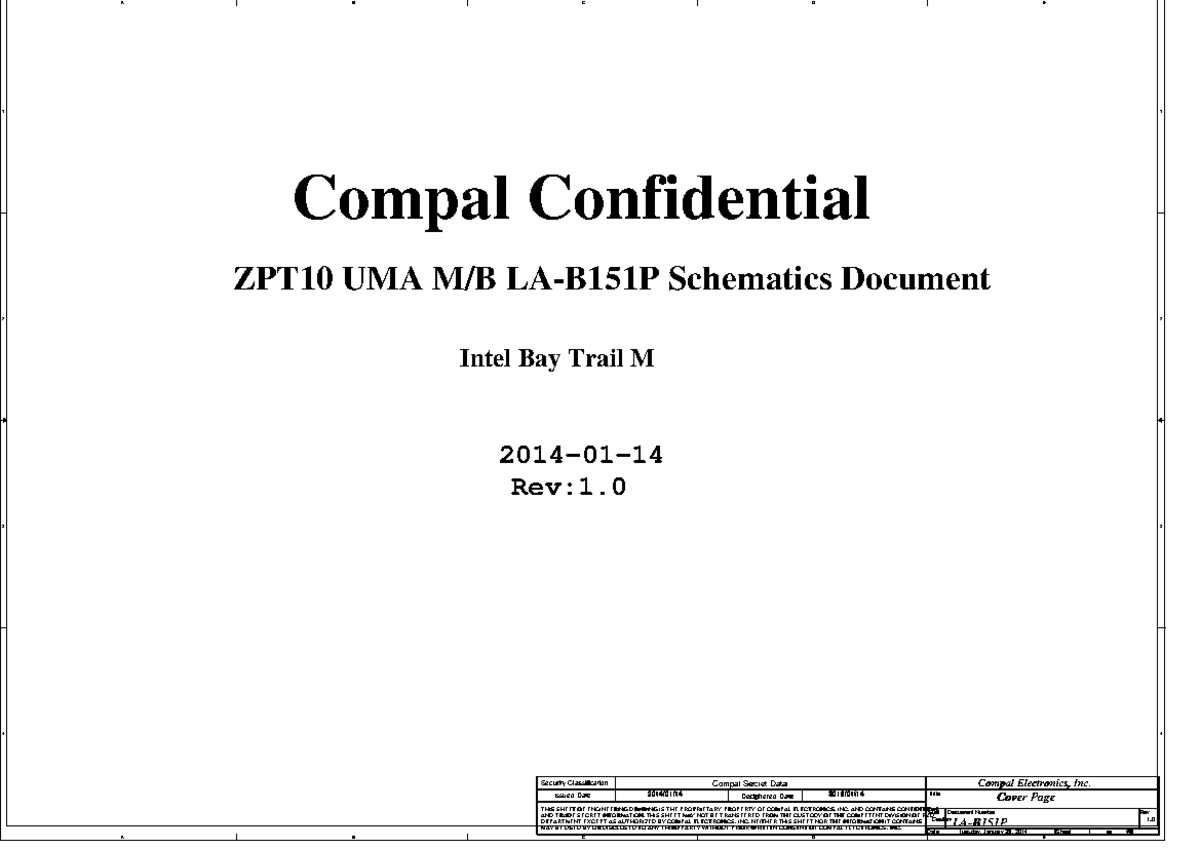 Compal ZPT10 LA-B151P Rev 1.0 Schematics & Power Sequence Data - Studocu