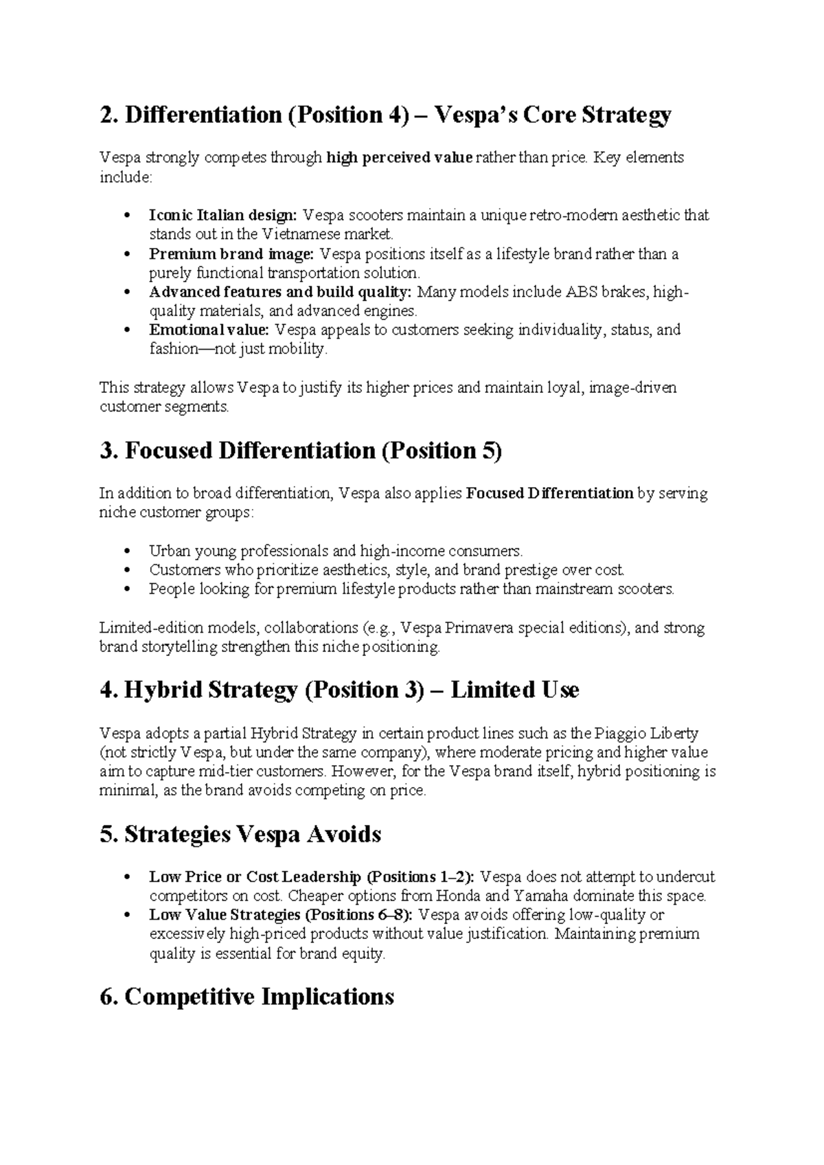 Vespa's Differentiation Strategies: Core, Focused & Hybrid Approaches ...