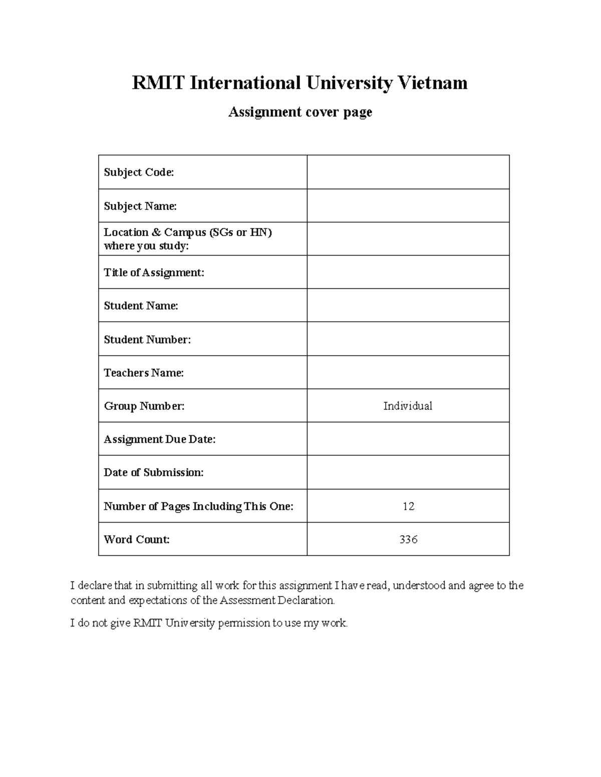 RMIT International University Vietnam - Entrepreneurship Assignment ...