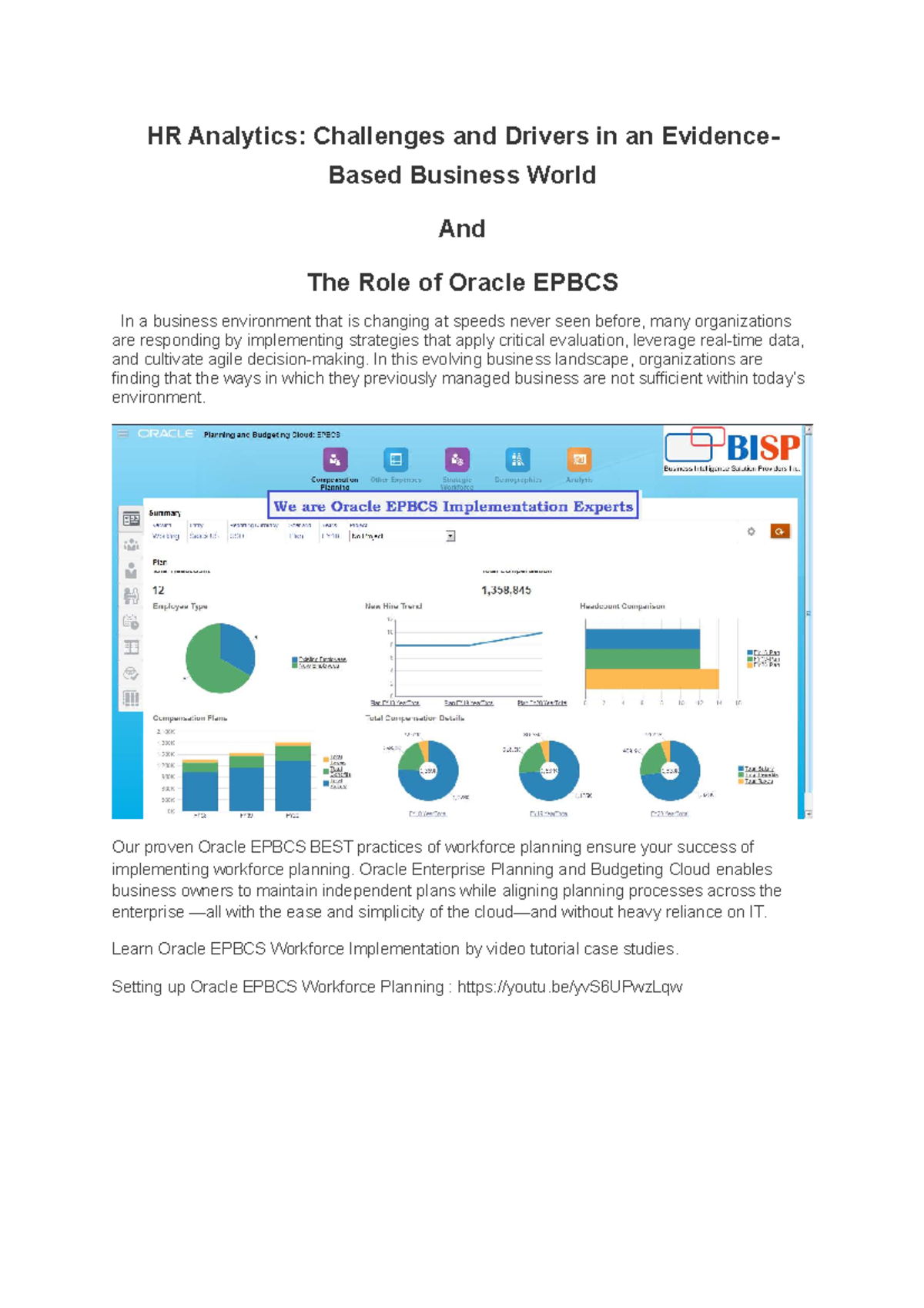 HR Analytics: Challenges & Oracle EPBCS in Workforce Planning - Studocu