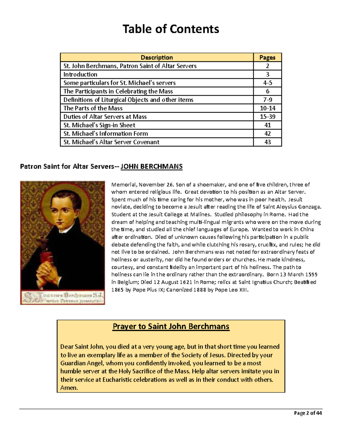 Altar Server Handbook: Guidelines and Insights for St. Michael Parish ...