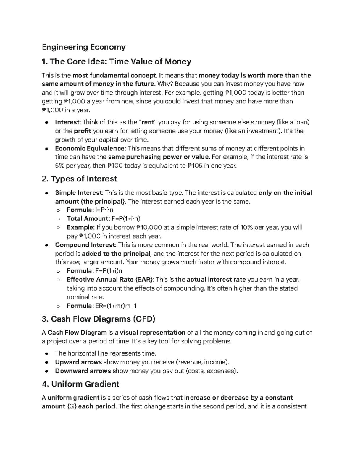 ENG 101: Engineering Economy - Review of Time Value of Money Concepts ...