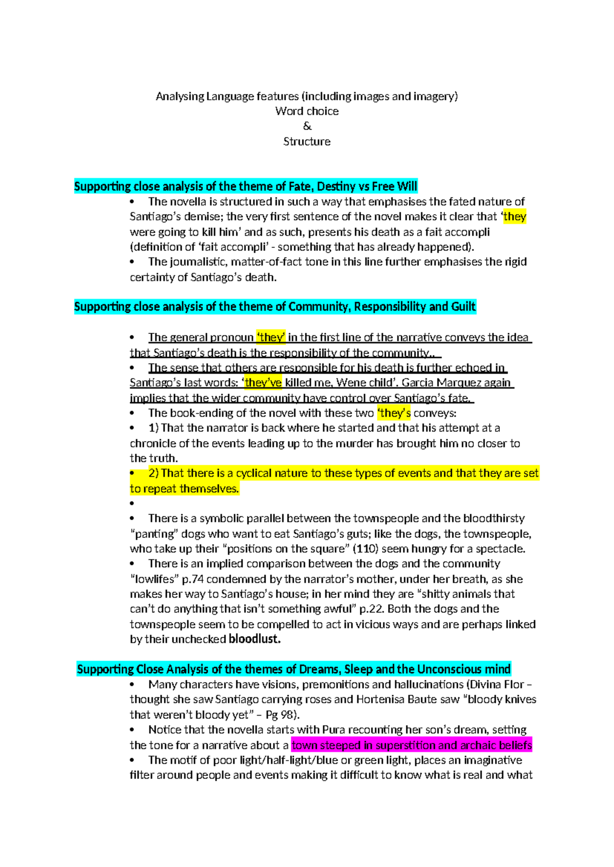 Language features and symbolism - Analysing Language features ...