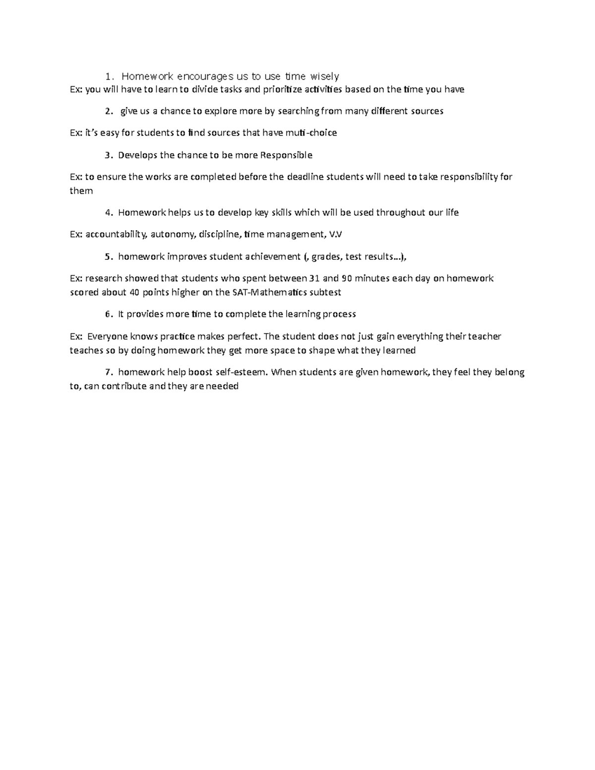 Asm2 - a way to success - Homework encourages us to use time wisely Ex ...